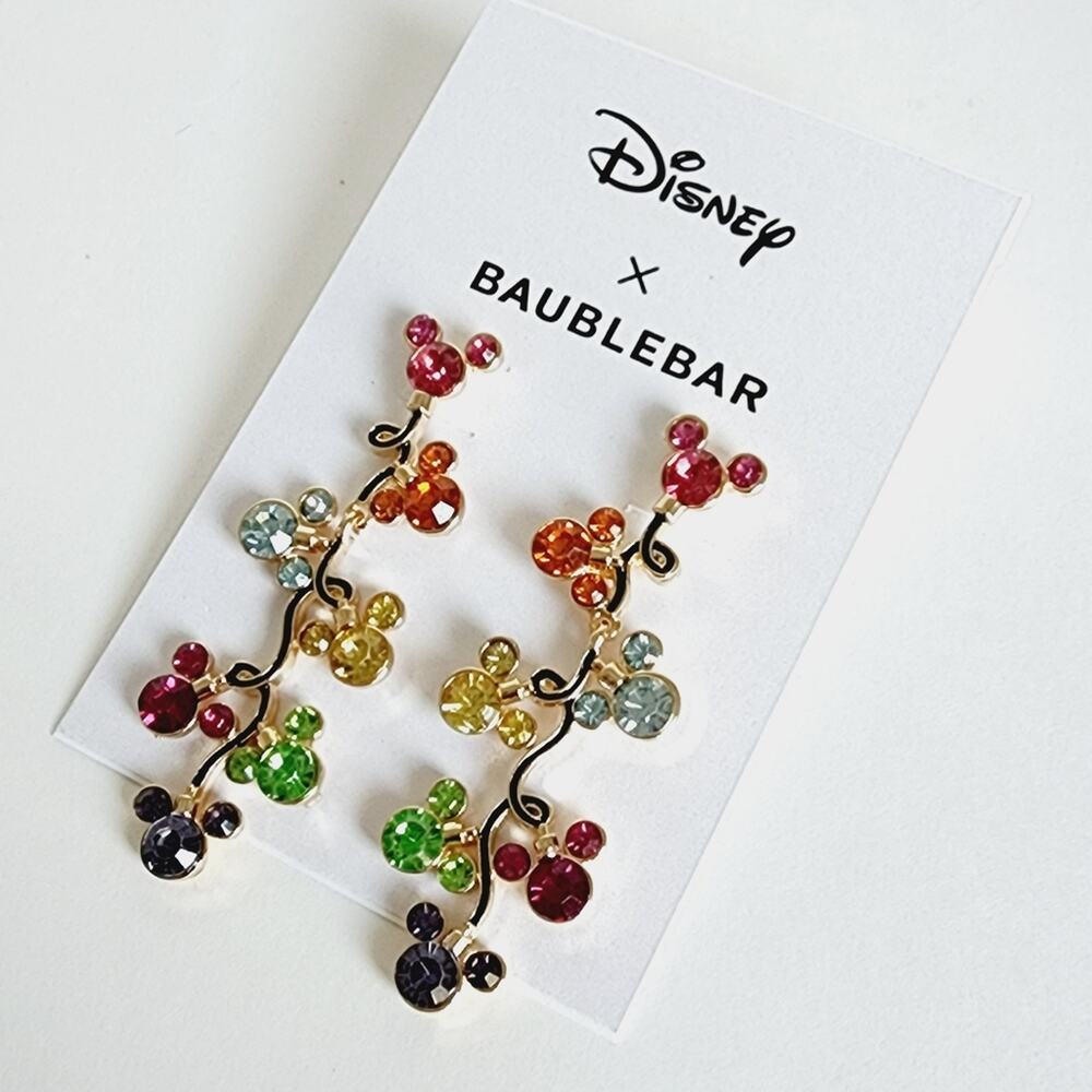 Disney X Baublebar Mickey Mouse Colorful Rhinestone Drop Earrings